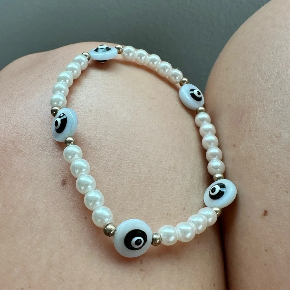 Etsy Fresh Water Pearl Evil Eye Bracelet OS